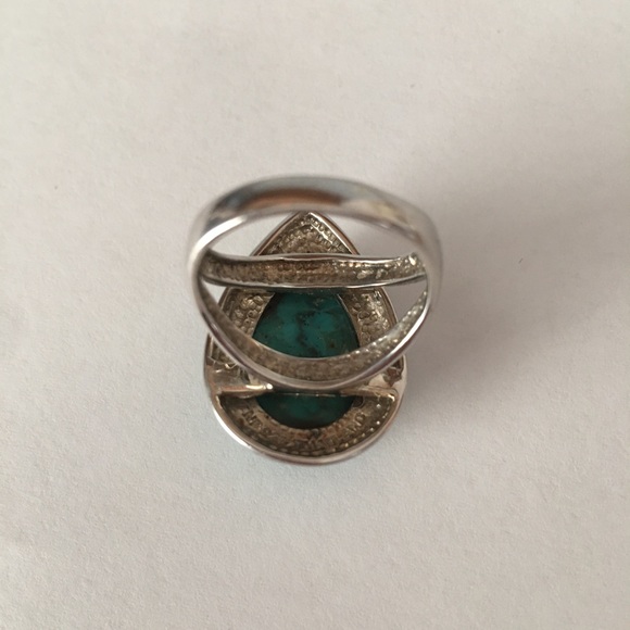 Pear Cut Turquoise Ring Size 7 - Picture 5 of 8